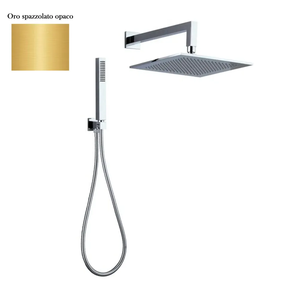 Jabonera de Pared Juego de ducha compuesto por cabezal Parigi, ducha y manguera oro cepillado