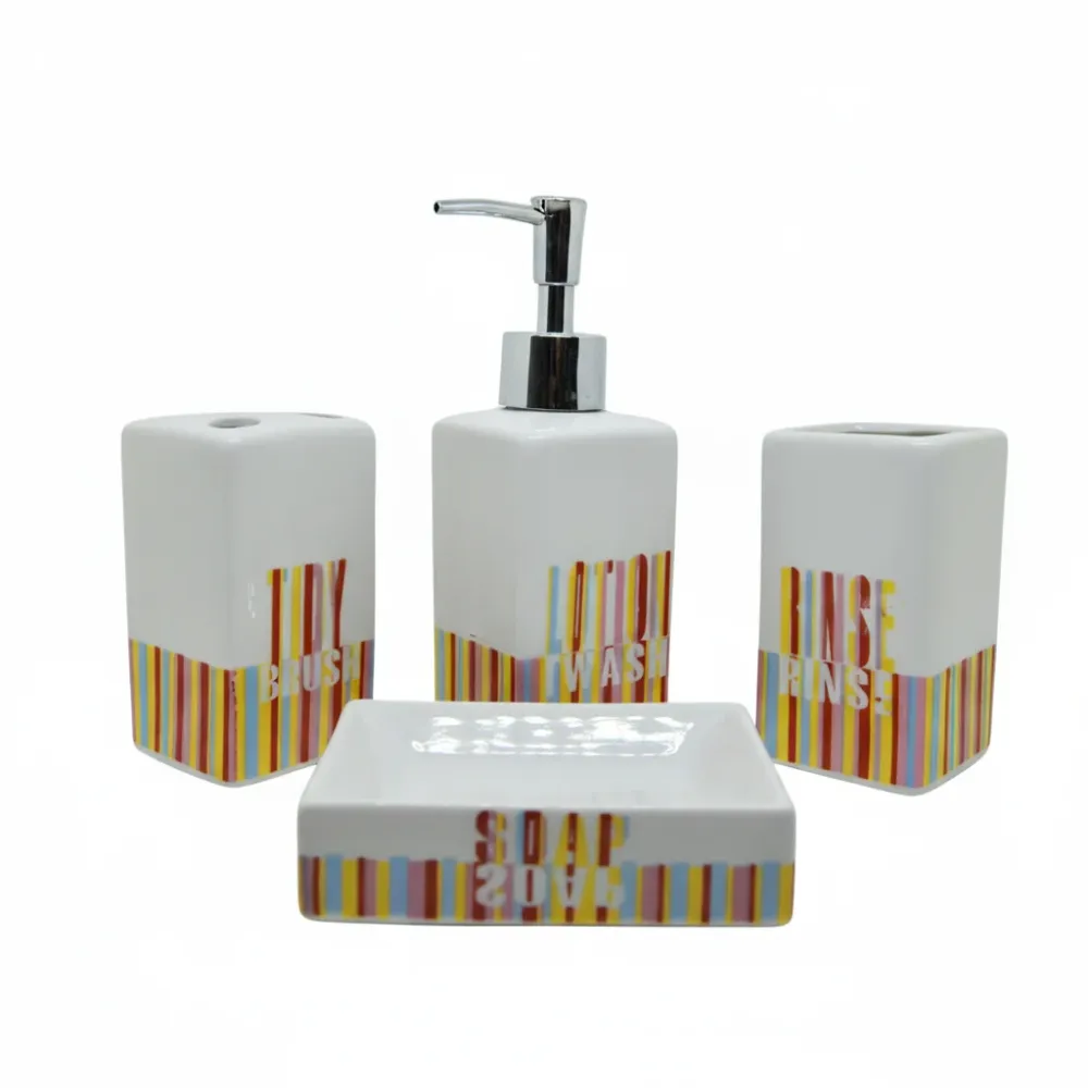 Juego Accesorios baño 4 piezas. Acero Cromado