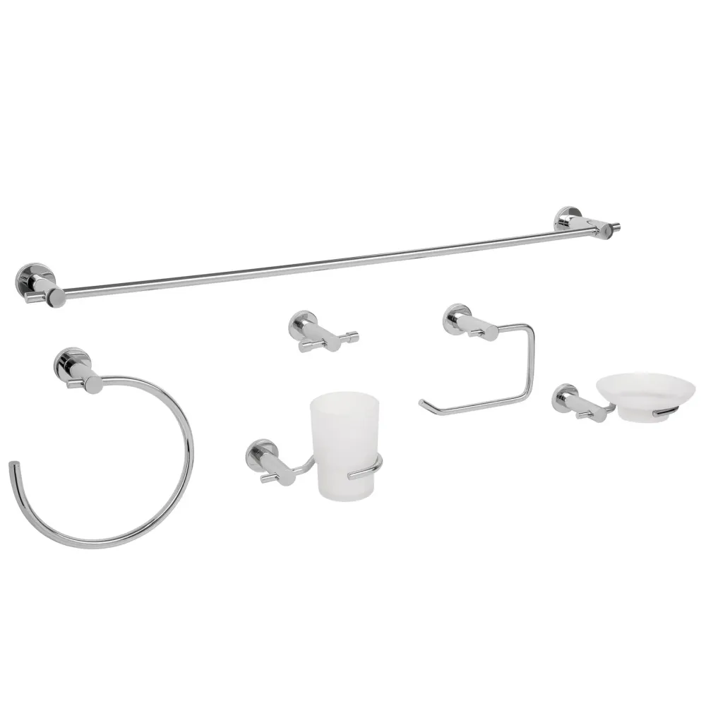 Juego de 6 accesorios para baño acabado cromo, foset element para Baño Moderno