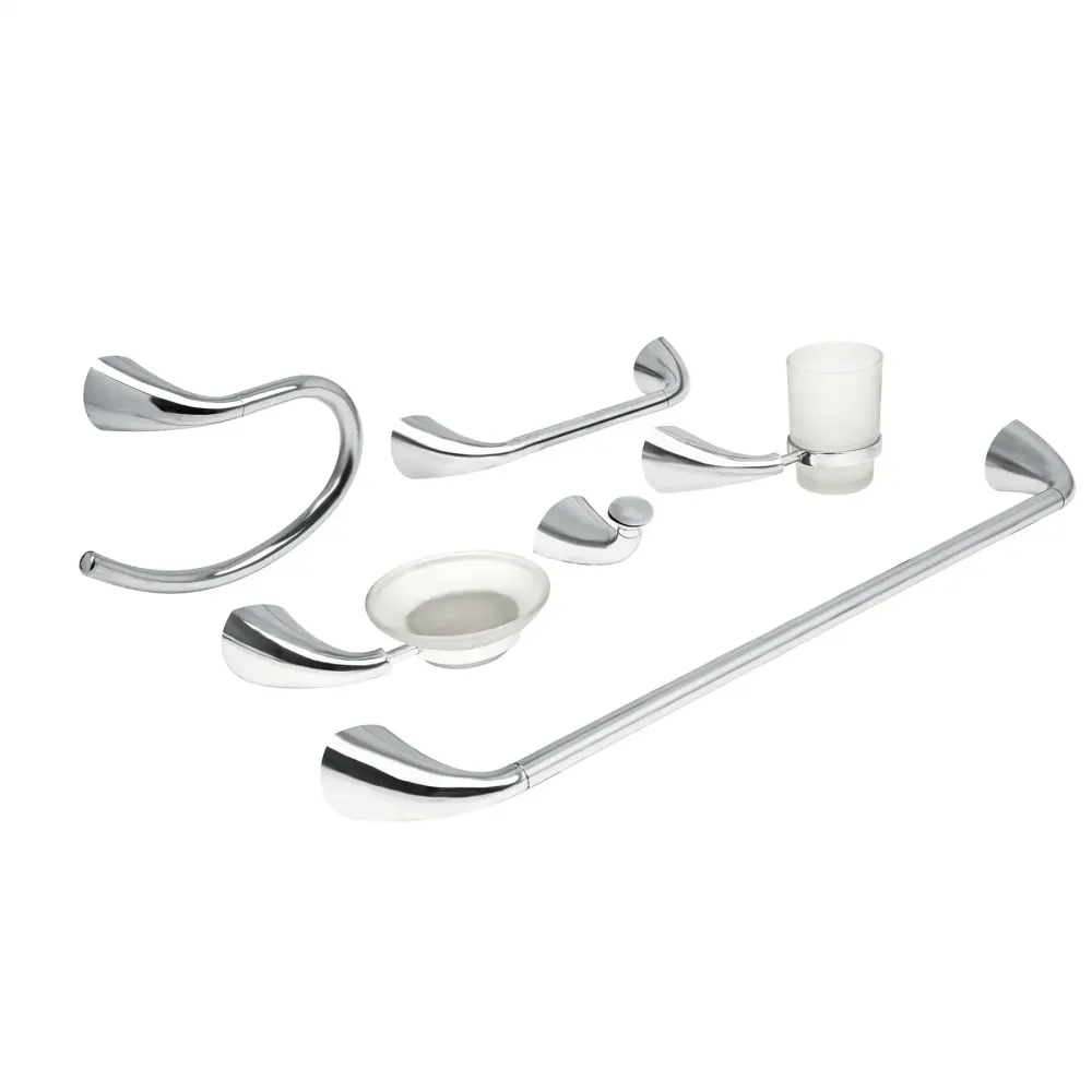 Juego de 6 accesorios para baño metálicos, foset aero (Resistente la Corrosión)