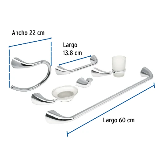 Juego de accesorios para baño, 6 piezas, Aero para Organización