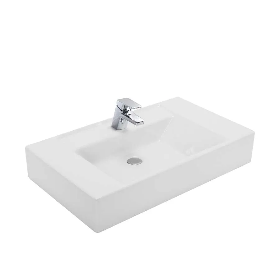 Lavabo Casual 80 Cm C/ Juego SujecióN Blan para Ahorrar Espacio