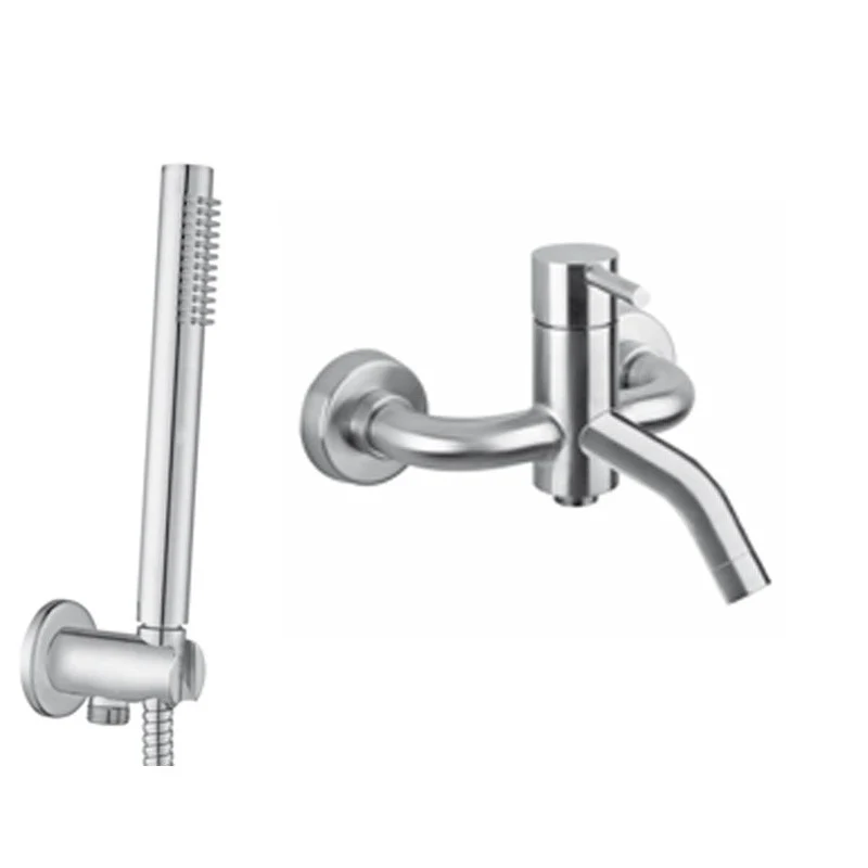 Mezclador de bañera con juego de ducha Paffoni Metal acero inoxidable satinado (Resistente la Corrosión)