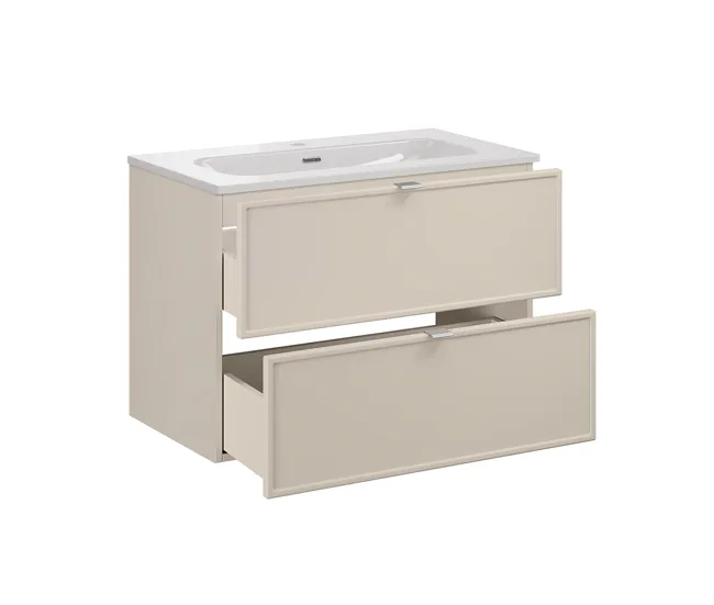 Mueble lavabo individual encastrado 80cm Alba Cachemira en Acero Inoxidable