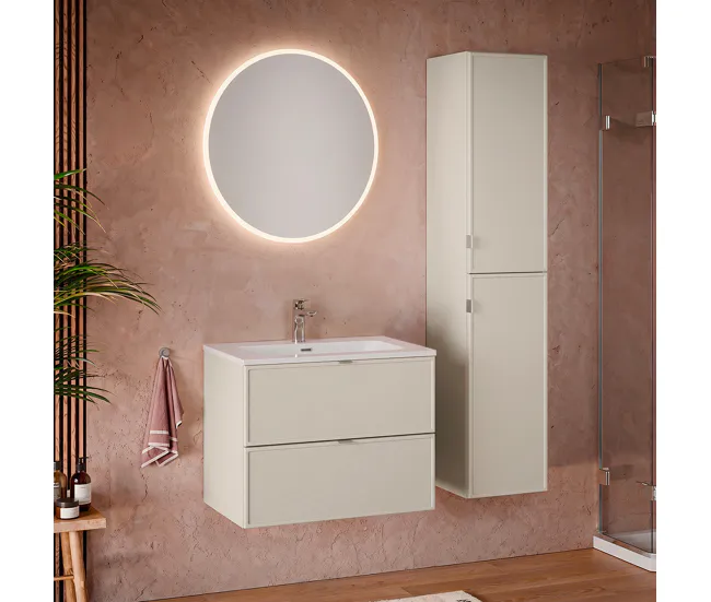 Mueble lavabo individual encastrado 80cm Alba Cachemira en Acero Inoxidable