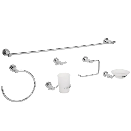 Premium de Lujo Juego de accesorios para baño, 6 piezas, cromado, Element