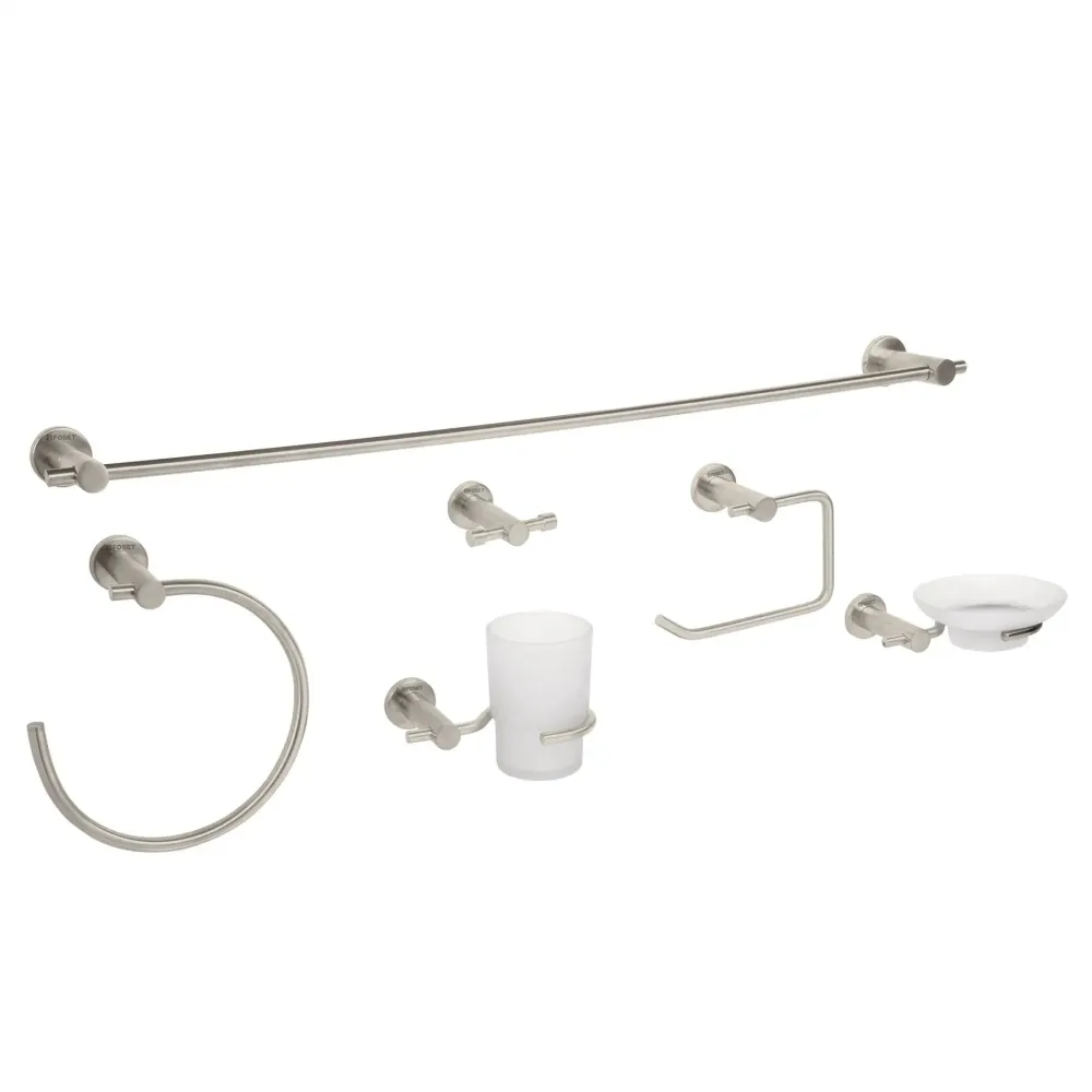 Resistente al Agua Juego de 6 accesorios para baño acabado satín, foset element