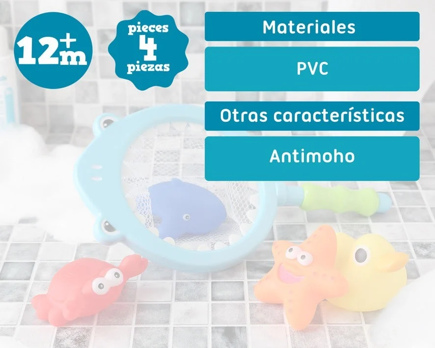 Juego Coordinado Red de baño con juguetes de Kiokids