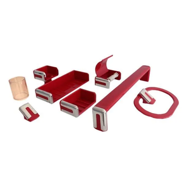 Juego Coordinado Set juego de baño Best Mark WS-550 7 piezas rojo