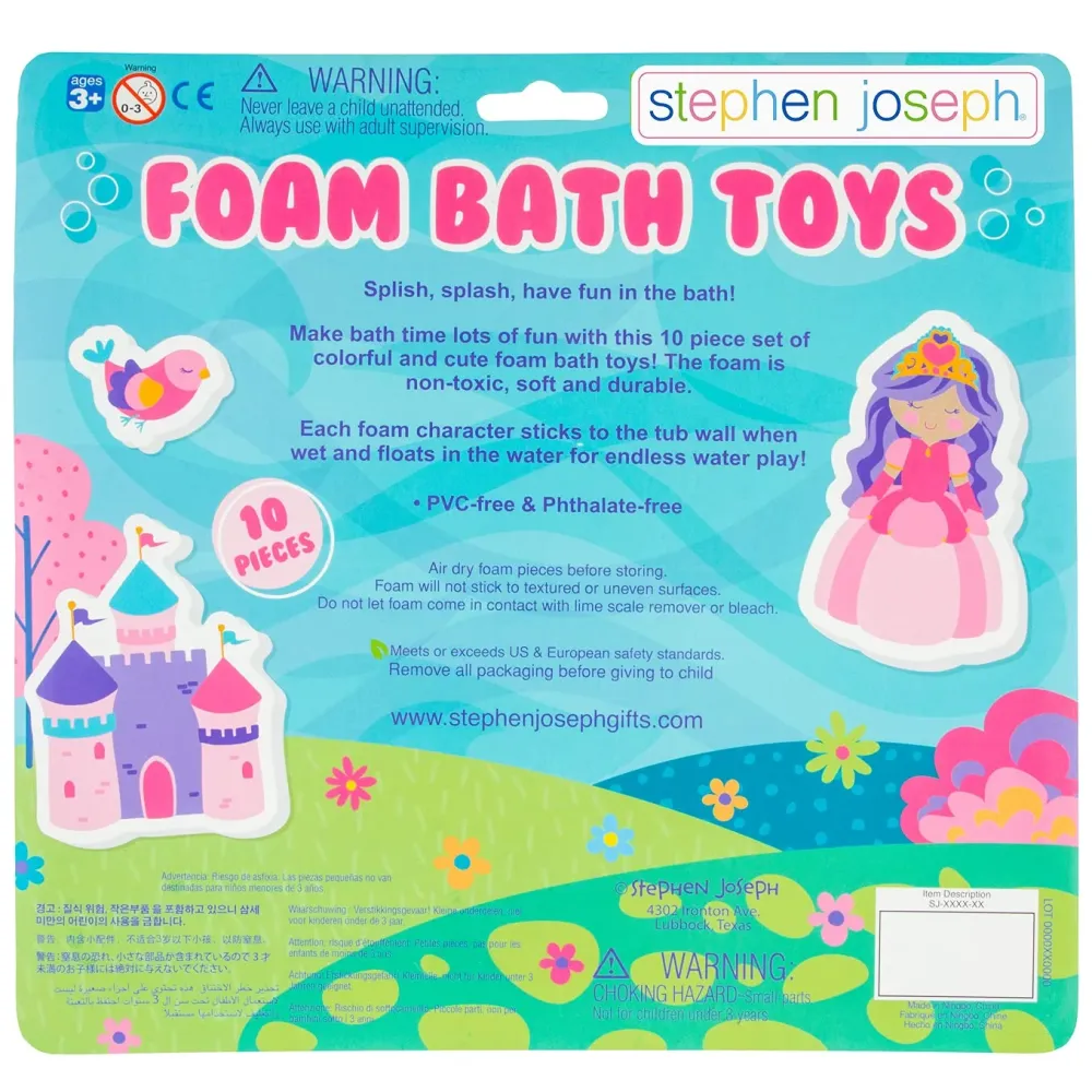 Juego Coordinado Stephen Joseph, Juego de juguetes de baño de espuma flotante