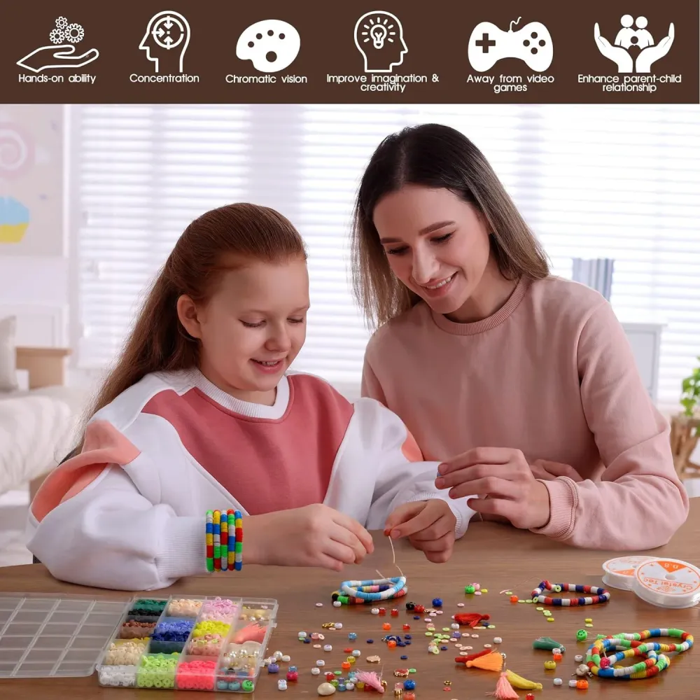 Juego Coordinado Wrap Love - Juego de 5000 cuentas heishi para hacer pulseras
