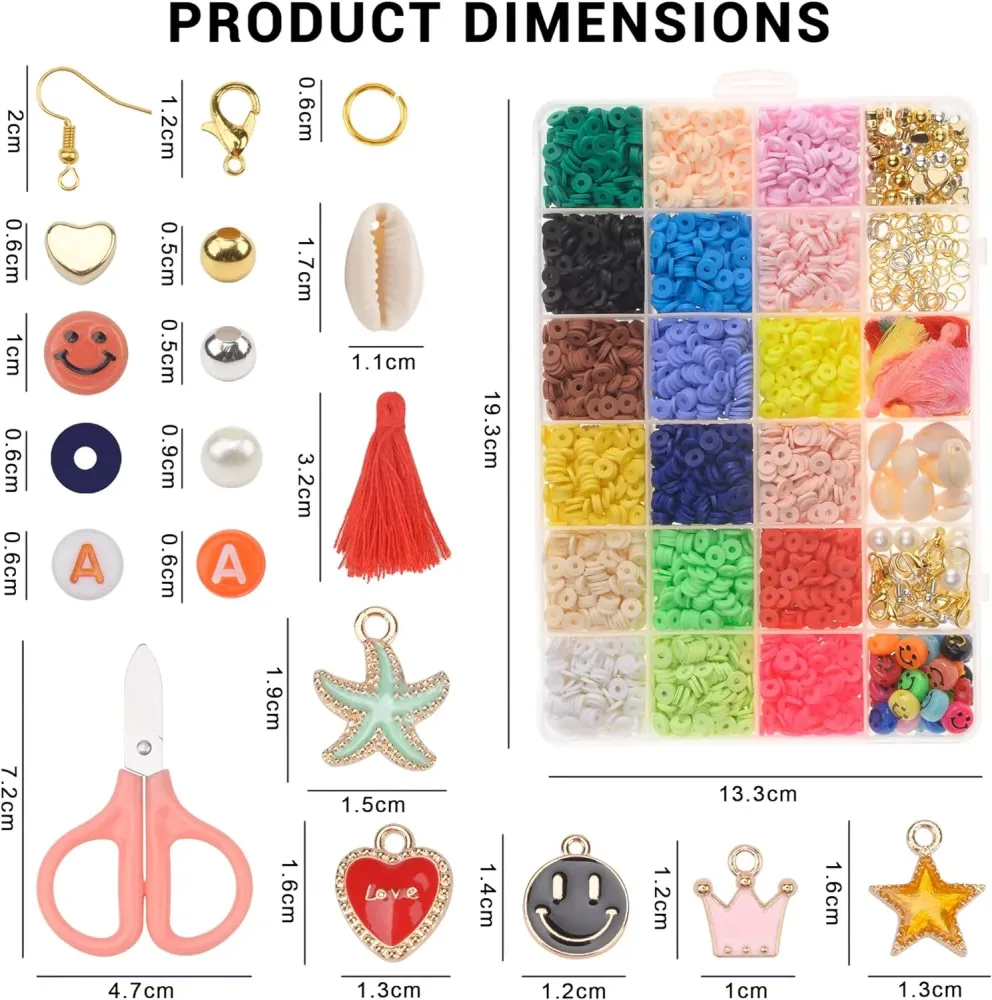 Juego Coordinado Wrap Love - Juego de 5000 cuentas heishi para hacer pulseras