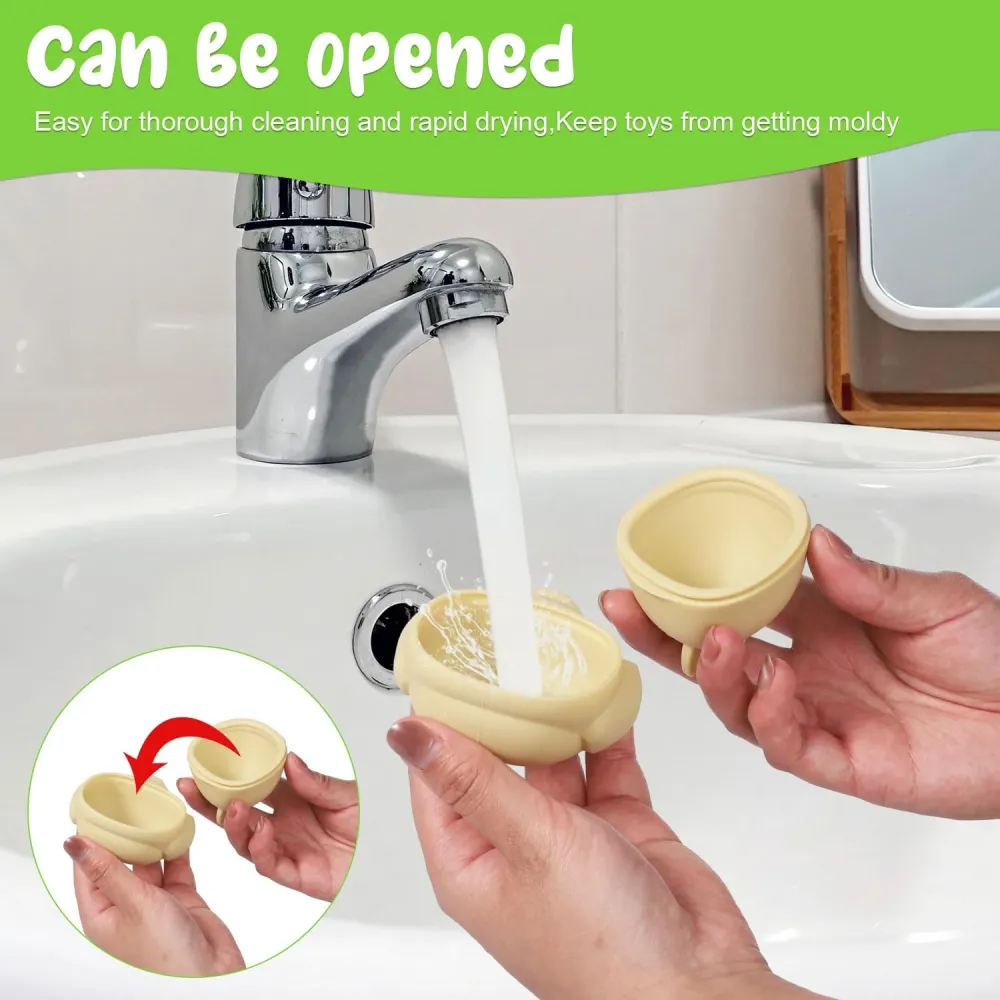 Lasuroa 4 piezas de juguetes de baño para niños pequeños | Suave y Absorbente