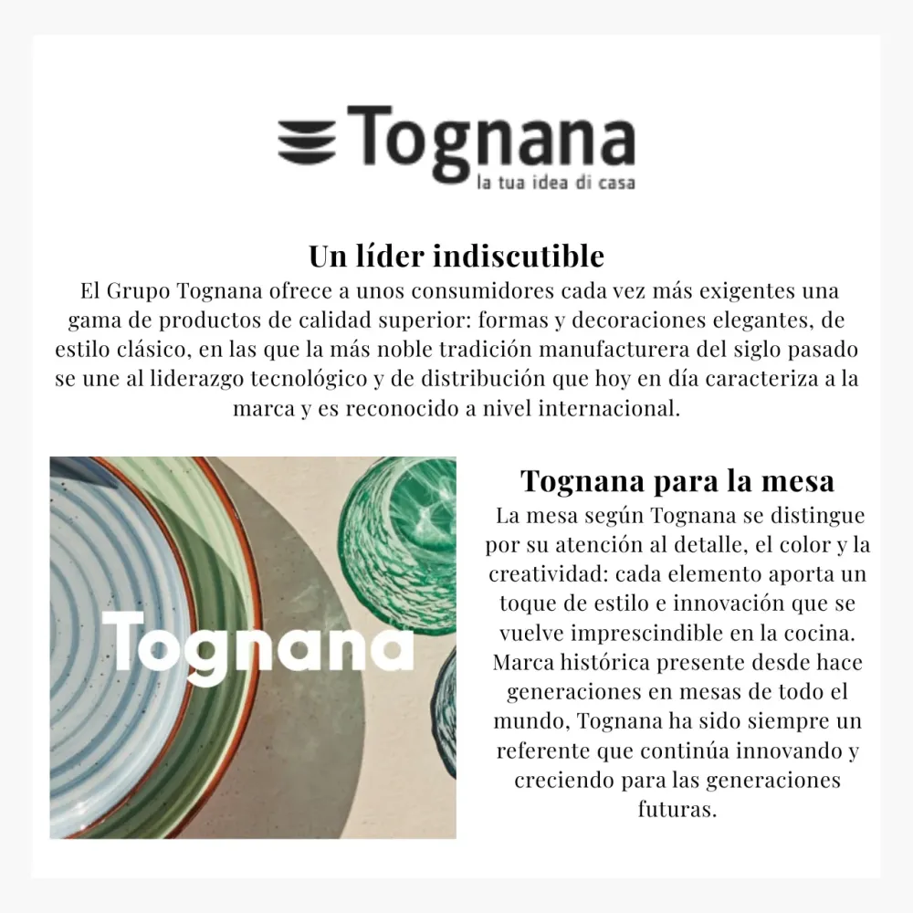 Juego de tazas de porcelana Mallorca Tognana Algodón 100%