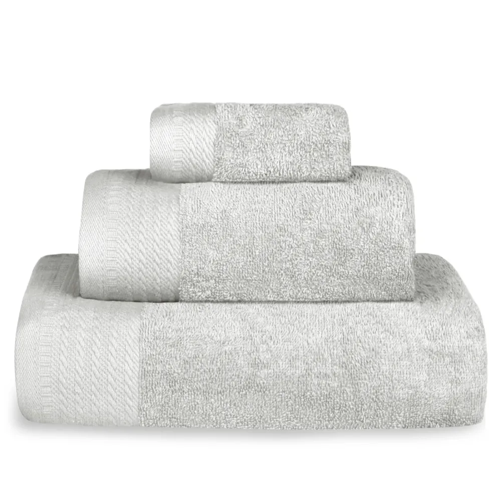 Juego de Toallas 100% Algodón de 500gsm.1Baño+1Mano+1Bide, Gris Preciso