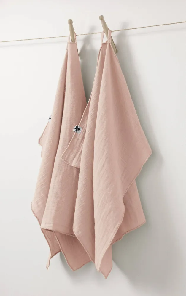 Toalla de Baño Absorbente Juego de 2 toallas de cocina de gasa de algodón Marshmallow