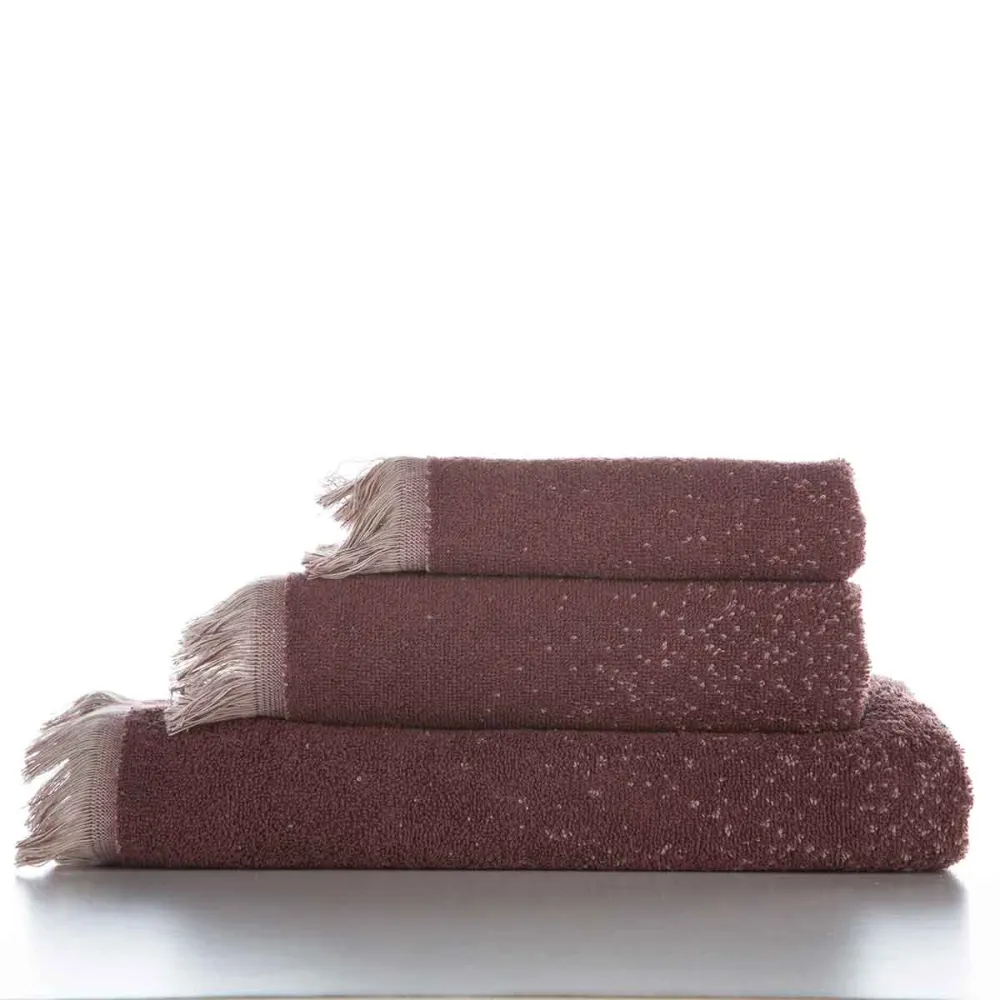 Toalla de Baño de Peso Medio Juego de toallas Ártico Boheme 3 piezas algodón granate 30/50/70