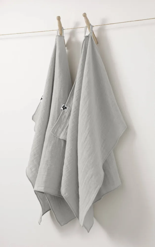 Toalla de Baño Suave Juego de 2 toallas de cocina de gasa de algodón Gris obvio