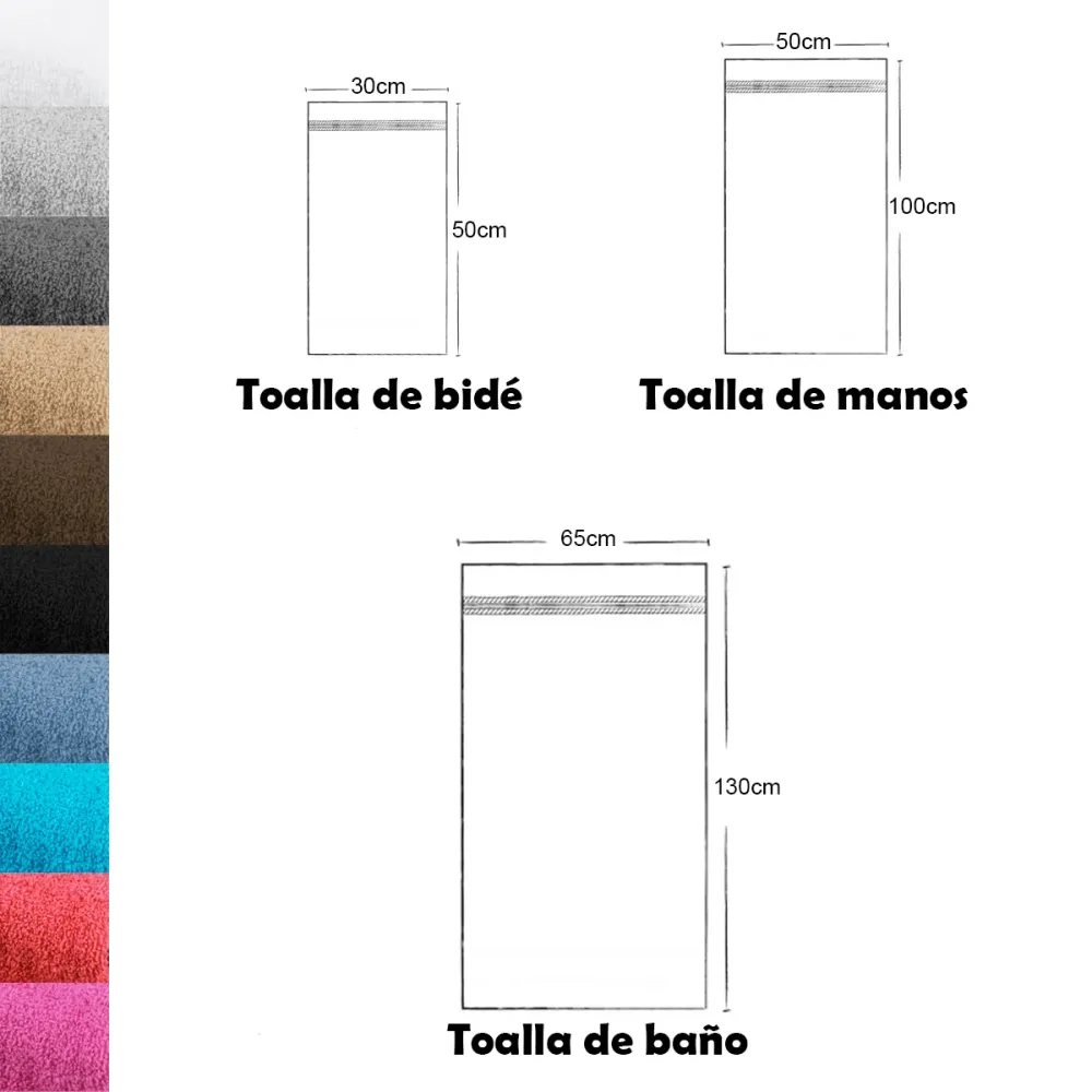 Toalla de Felpa Juego de Toallas 100% Algodón de 500gsm.2Baño+2Manos, Blanco