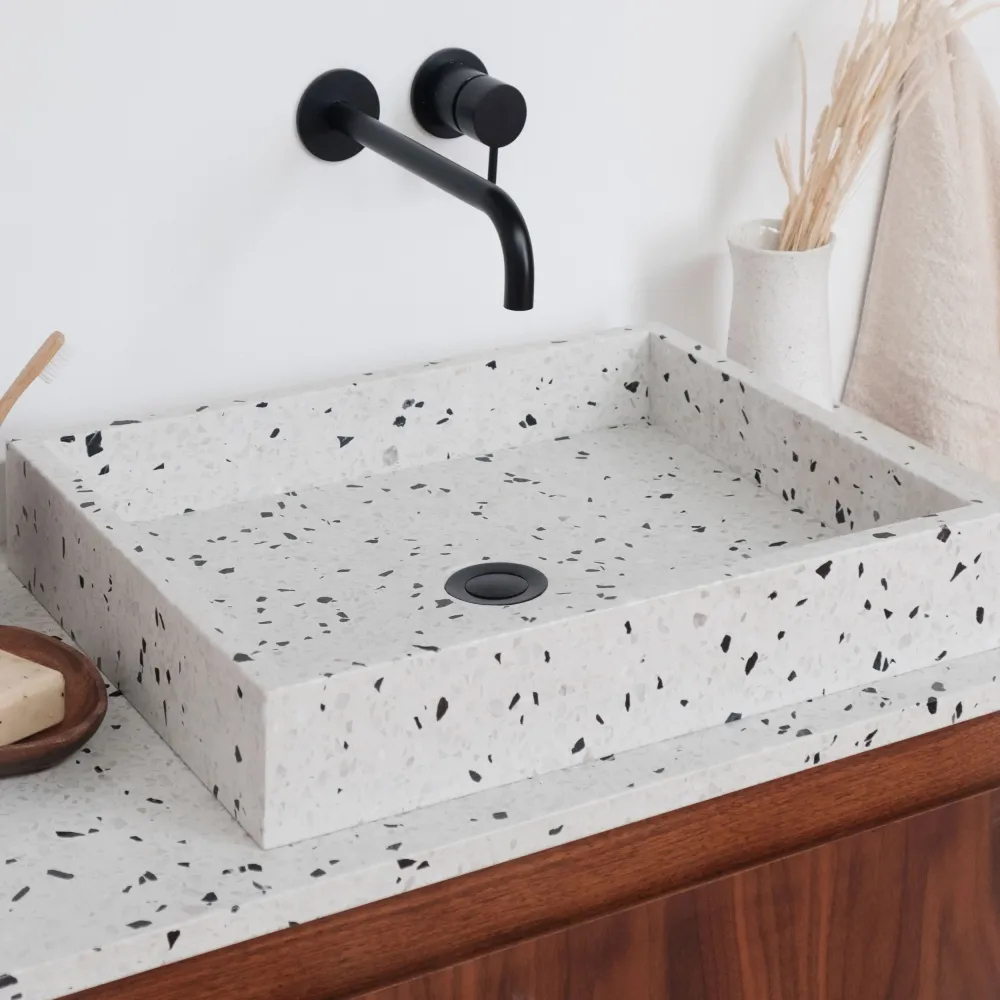 Badkamermeubel Terrazzo Ann - Kast Walnoot - 80cm