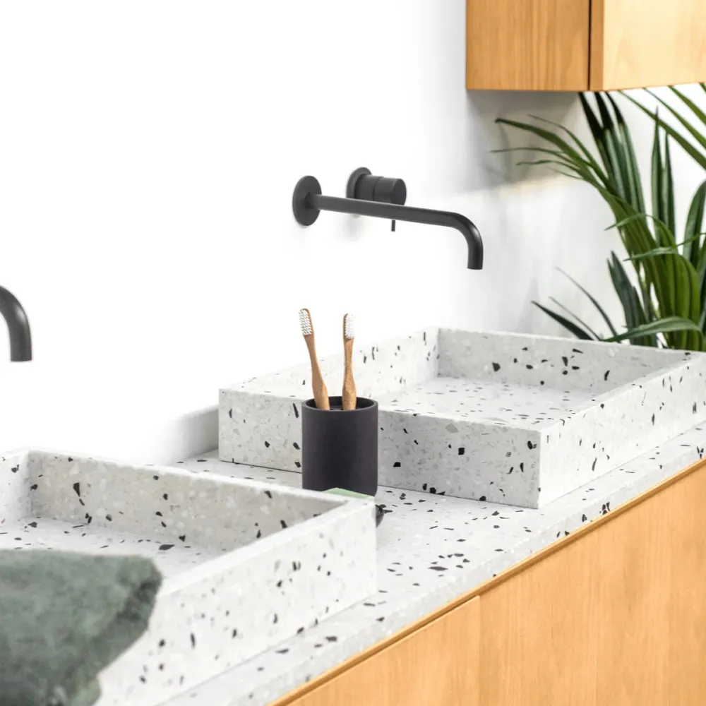 Badkamermeubel Terrazzo - Wastafel George I - Eik (150 cm) - Nestor
