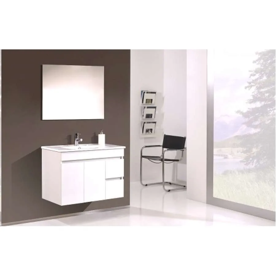 Banqueta de Baño Mueble BaÑO Leyre/Strato 80Cm Blanco