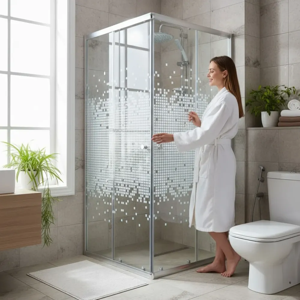 Cabine de douche carré 80/80/190 chromé con Sistema de Almacenaje