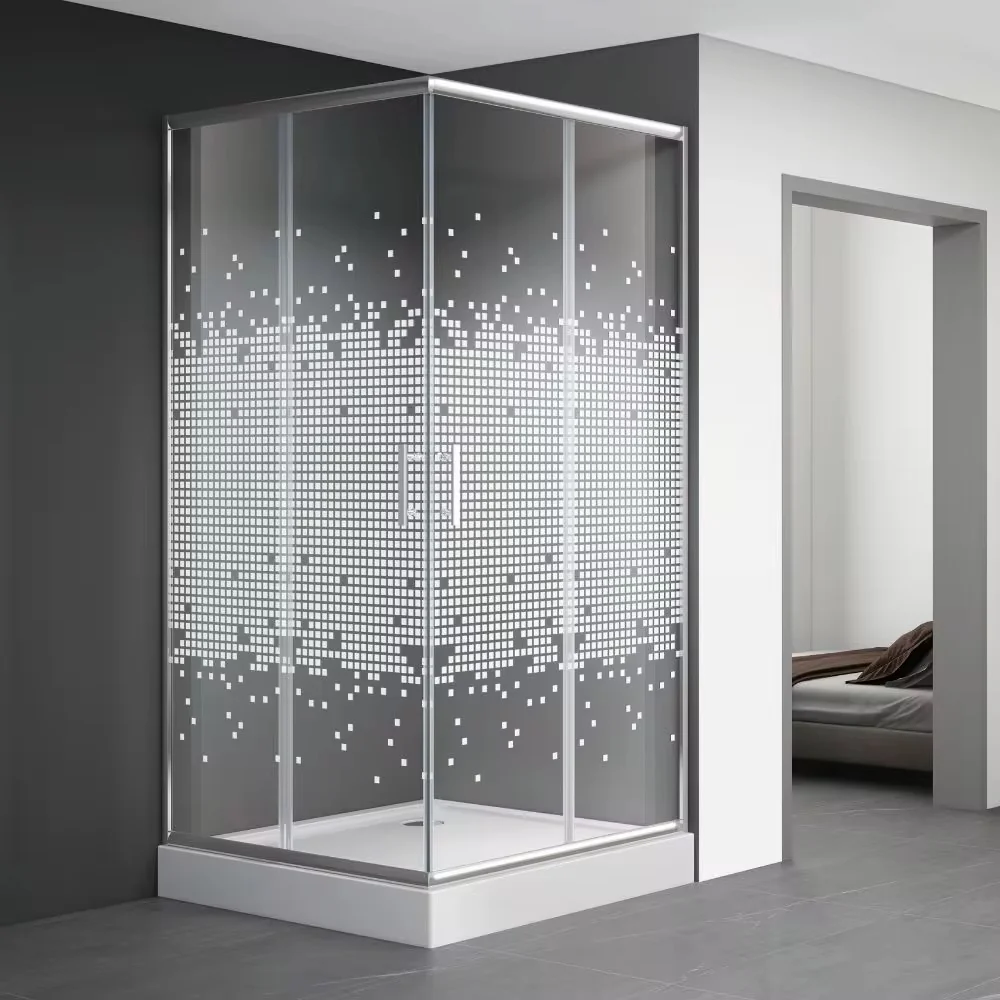 Cabine de douche carré 90/90/190 chromé con Estante para Toallas