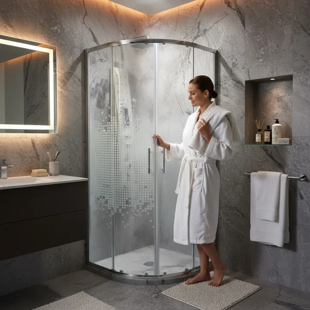 Cabine de douche rond 80/80/190 chromé para Organización