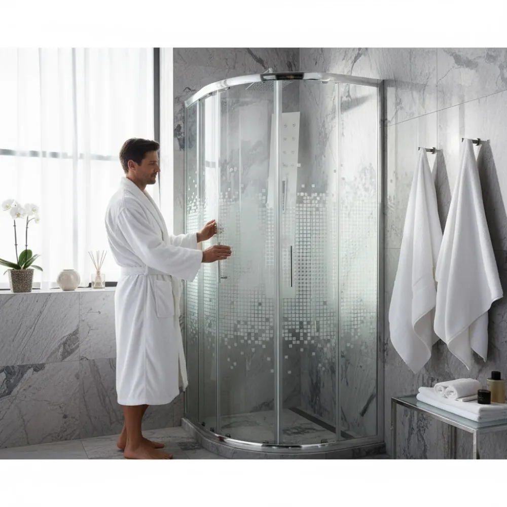 Cabine de douche rond 80/80/190 chromé para Organización