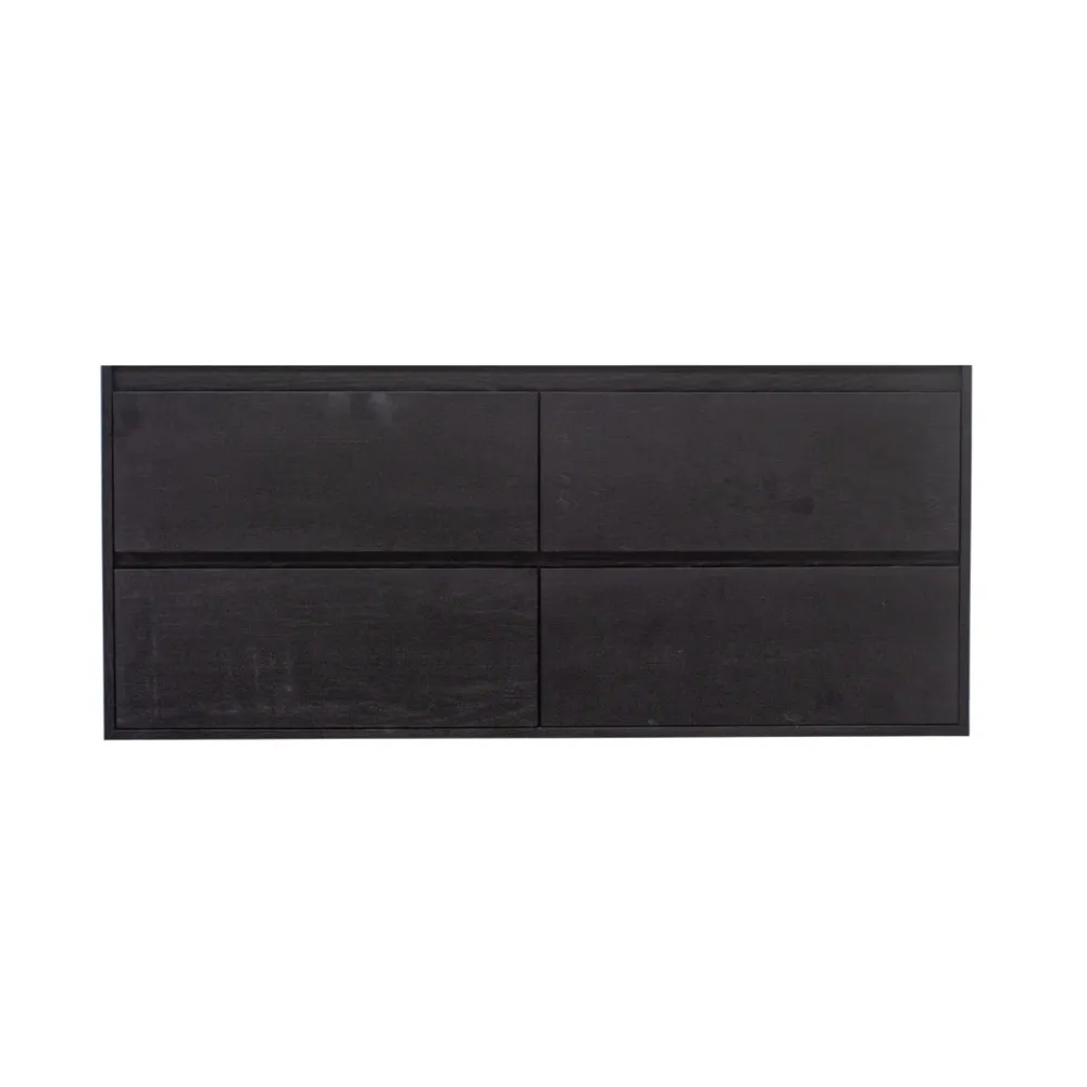 Cesto de Ropa Badkamermeubel ANN - 150 cm - Zwart Eik