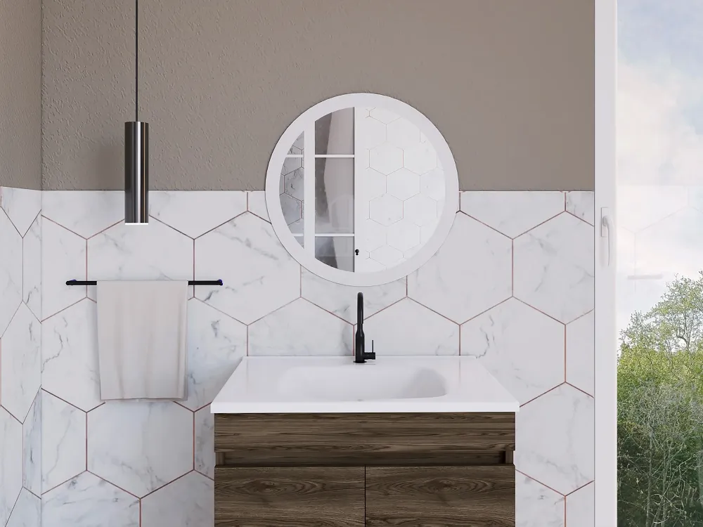 Combo Mueble de Baño-(CBC6870) con Espejo Aumentado