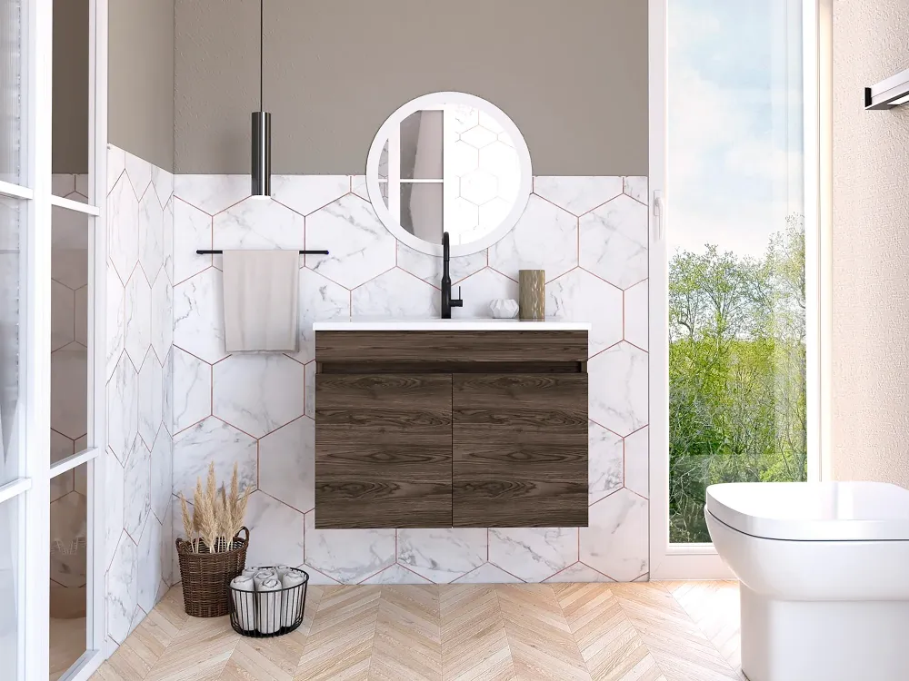 Combo Mueble de Baño-(CBC6870) con Espejo Aumentado