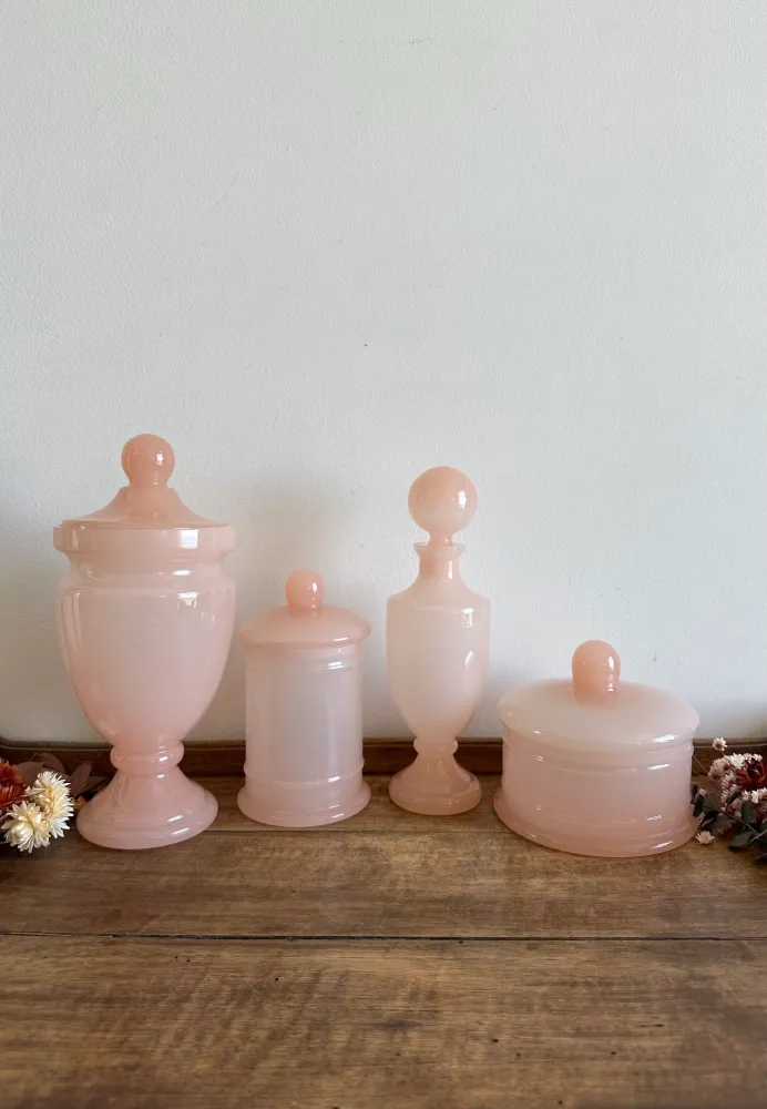 Diseño Moderno con Espejo Ensemble de salle de bain en opaline rose années 60