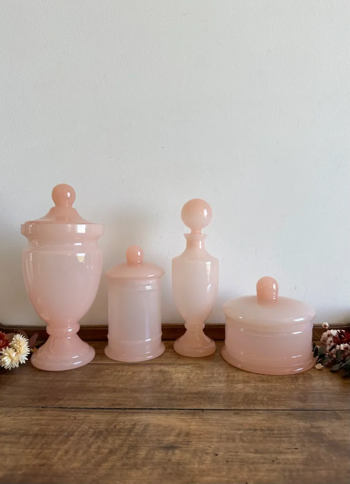 Diseño Moderno con Espejo Ensemble de salle de bain en opaline rose années 60