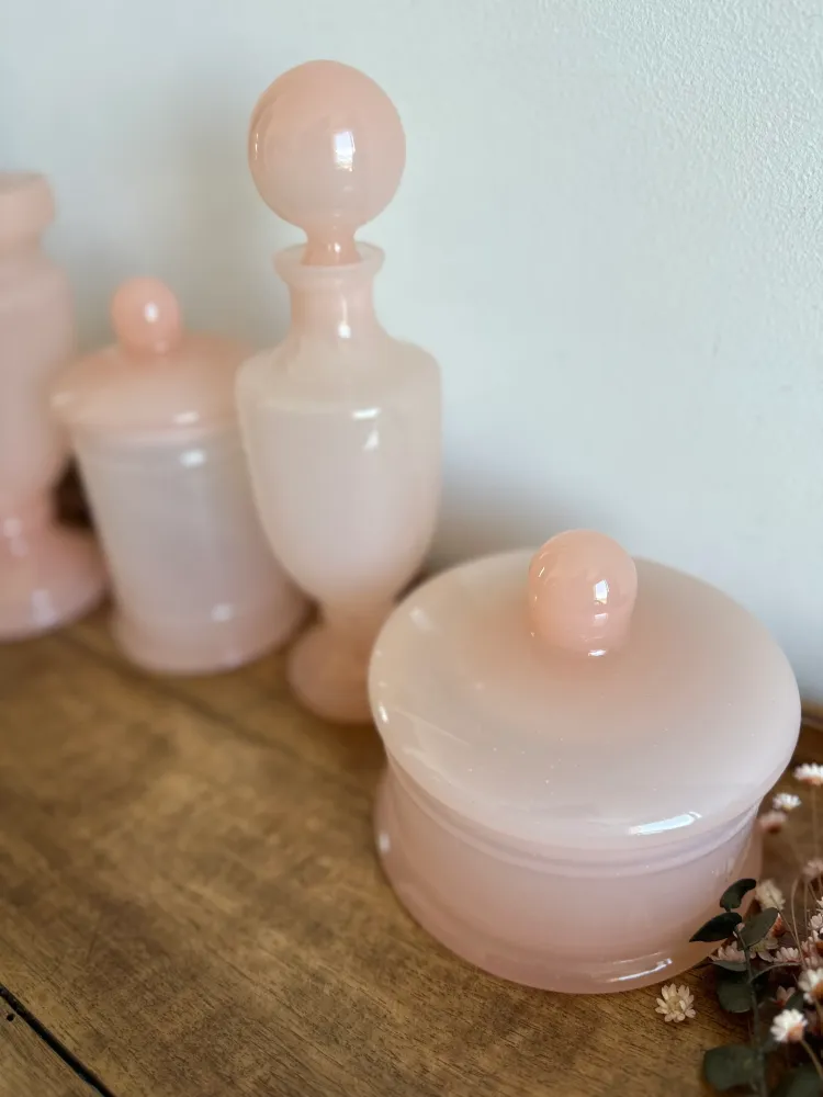 Diseño Moderno con Espejo Ensemble de salle de bain en opaline rose années 60