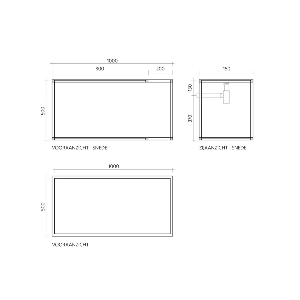 Frame Badkamermeubel - Zwart Metaal - Elisa - één legger Montaje en Pared