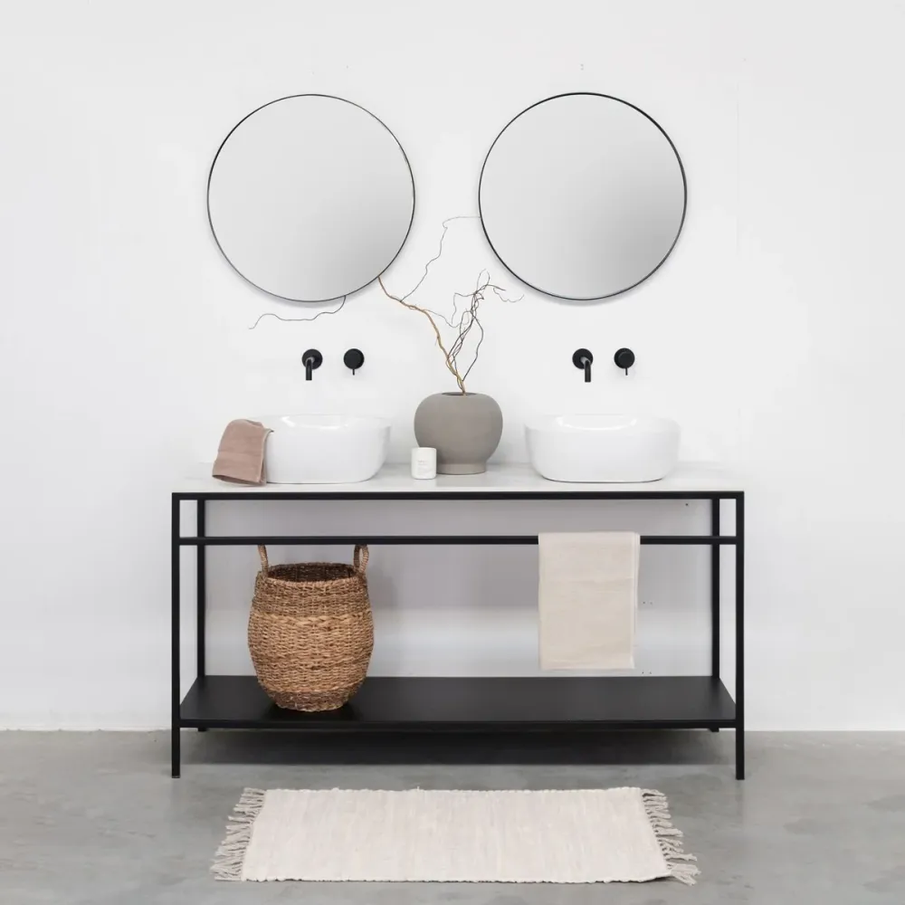 Frame Badkamermeubel Zwart Staal - Jules - 150 cm