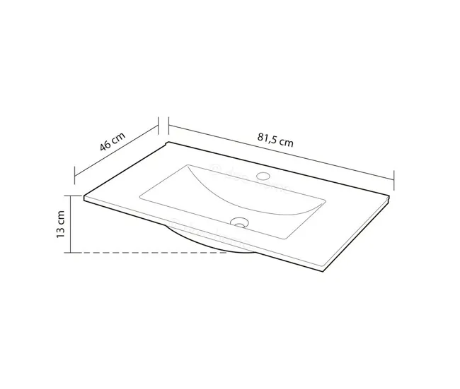 Lavabo PMMA Blanco 80x45 cm para Baño Completo