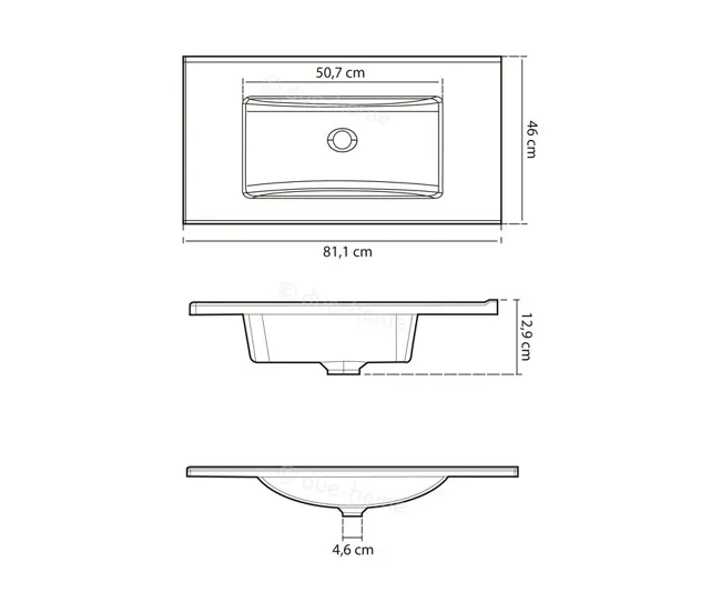 Lavabo PMMA Blanco 80x45 cm para Baño Completo