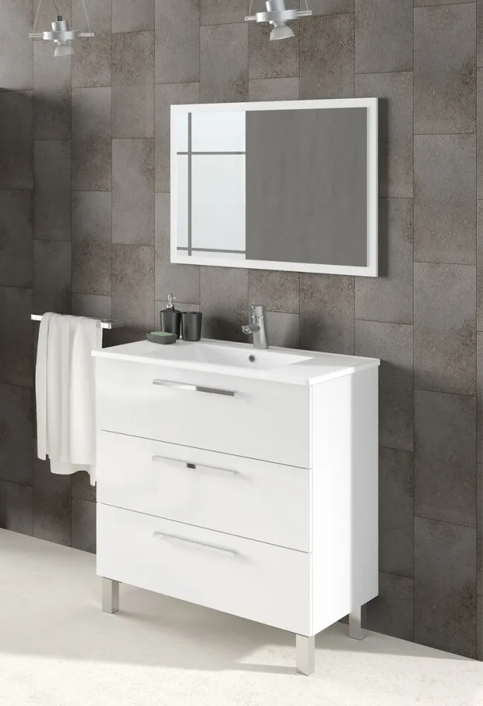Mobile bagno sottolavabo Line total di lavabo e specchio