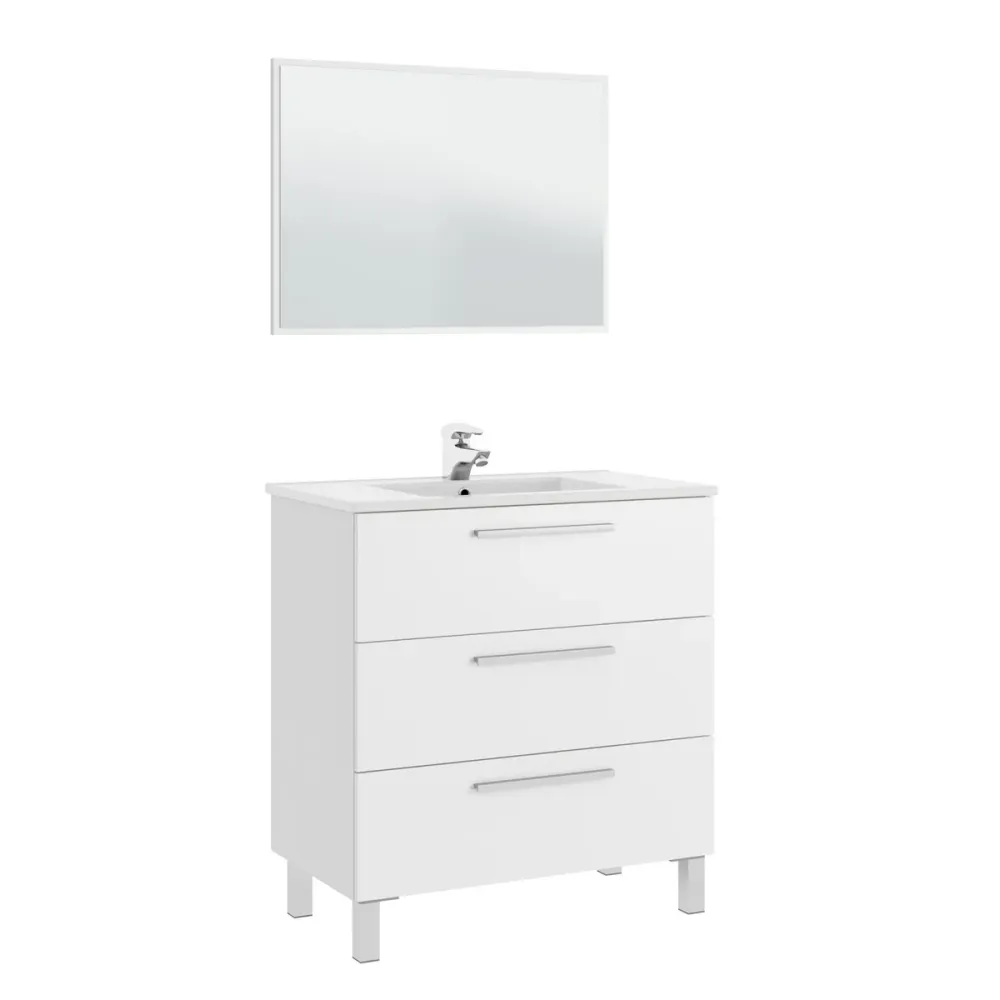 Mobile bagno sottolavabo Line total di lavabo e specchio