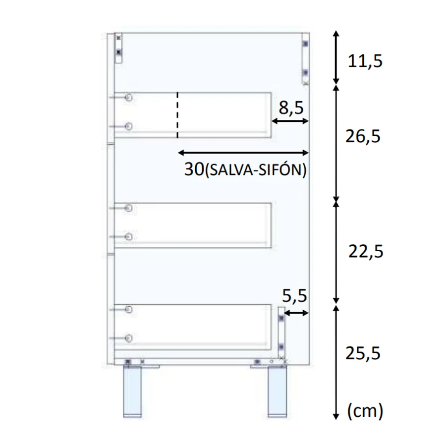 Mobile bagno sottolavabo Line total di lavabo e specchio