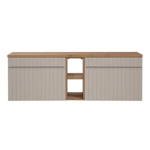 Mueble bajo lavabo 140 cm 2 nichos Zelie Cachemira y madera