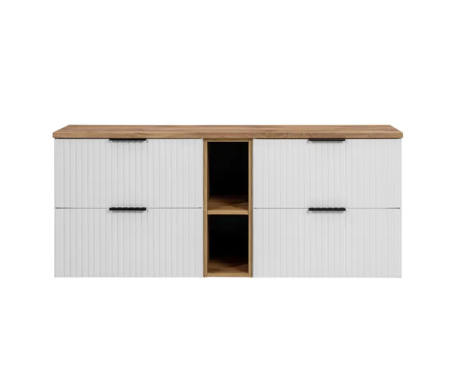 Mueble bajo lavabo 140cm 2 nichos Adriel Blanco | Impermeable | Fácil Limpieza