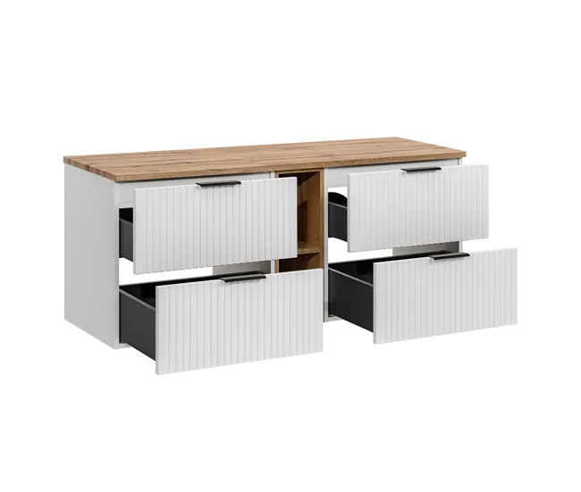 Mueble bajo lavabo 140cm 2 nichos Adriel Blanco | Impermeable | Fácil Limpieza