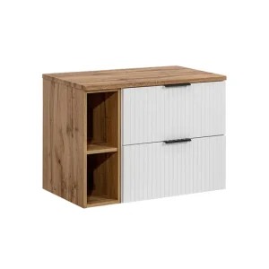 Mueble bajo lavabo 80cm 2 nichos Adriel Blanco | Impermeable | Fácil Limpieza