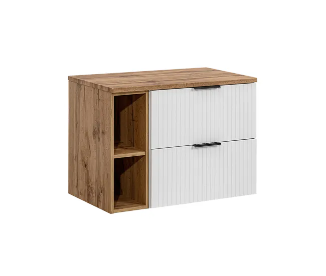 Mueble bajo lavabo 80cm 2 nichos Adriel Blanco con Cajón con Cerradura