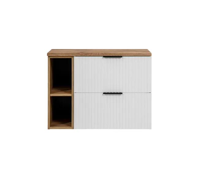 Mueble bajo lavabo 80cm 2 nichos Adriel Blanco con Cajón con Cerradura
