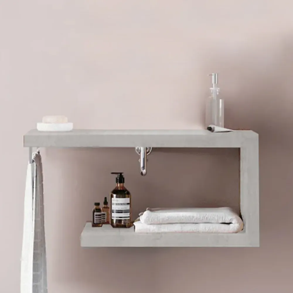 Mueble de baño abierto de 80 cm Beton - Cubi&Co modelo Destiny en Madera Tratada